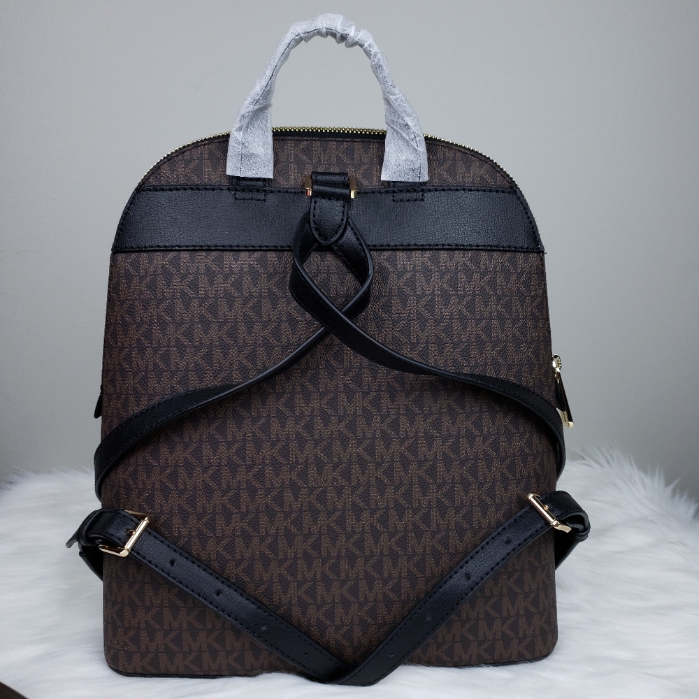 🌺NWT Michael Kors LG Emmy backpack brown black MK - Picture 5 of 8